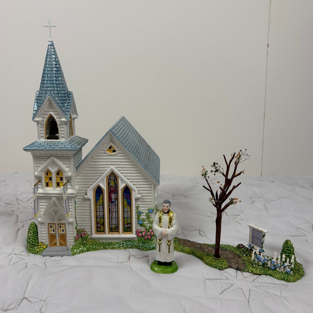 Department 56 The Original Snow Village #55325 Happy Easter Church Complete Set